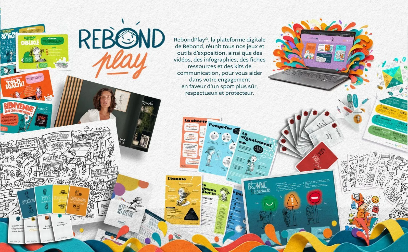 Les jeux, affiches, cartes et vidéos de prévention réunis sur RebondPlay, la plateforme digitale de Rebond